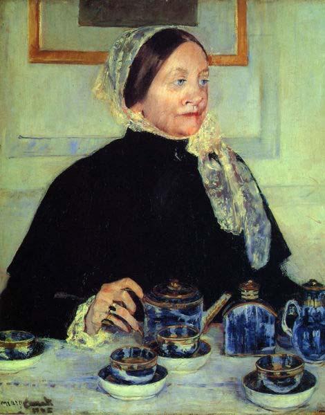 Mary Cassatt Lady at the Tea Table Norge oil painting art